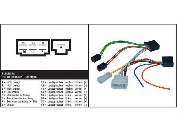 ISO-adapter, Subaru Justy ->95